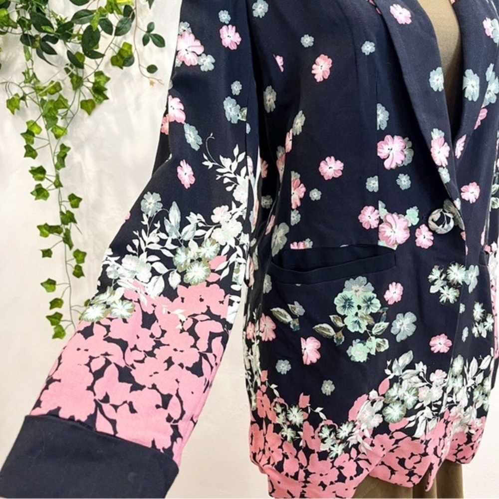Anthropologie Merielle Kimono Floral Oversized Long Blazer Size XS S - Picture 4 of 13